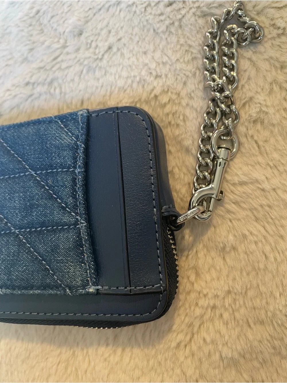 Coach quilted denim